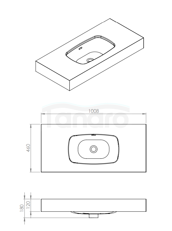 ELITA UMYWALKA DIMPLE 100 ŚCIENNA, MARMUR STONE MATT 168861/RE041000027040