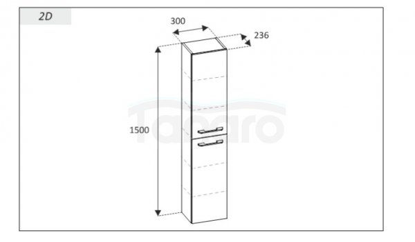 AQUAFORM - słupek wiszący dwu drzwiowy MADRID fume matt  AQ.401-164345
