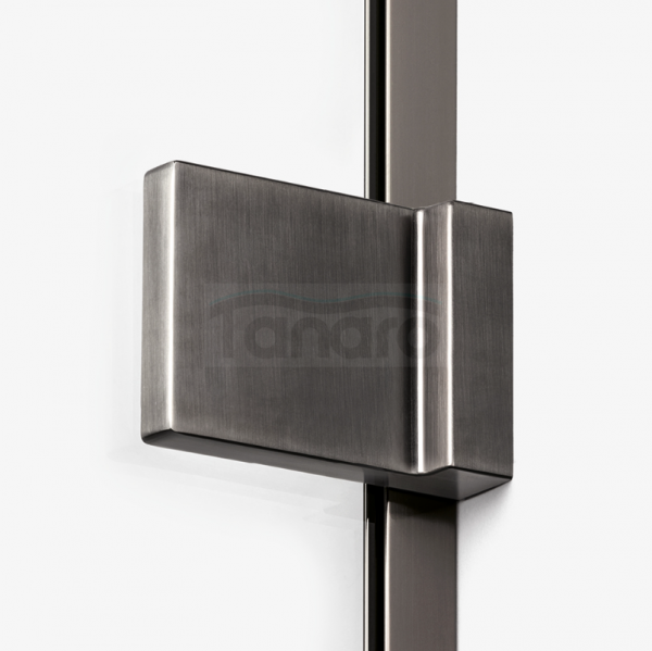 NEW TRENDY Kabina prysznicowa walk in Avexa Gunmetal Brushed jednoelementowa, z wieszakiem. Szkło 8 mm 140x200 EXK-7129