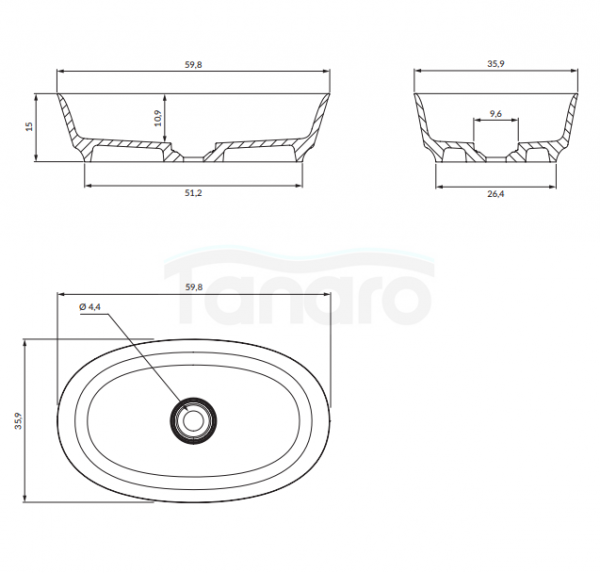 OMNIRES Umywalka NEO M+ 60x36cm biały mat NEOUNBM