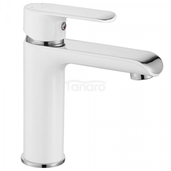 REA - Bateria umywalkowa BLOOM White-Chrom/Biało-Chrom niska