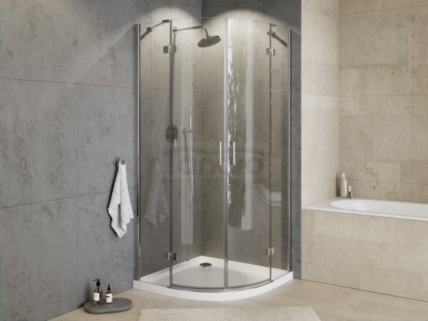 BESCO Kabina prysznicowa półokrągła 90x90x195 Viva Chrom VP-90-195-C