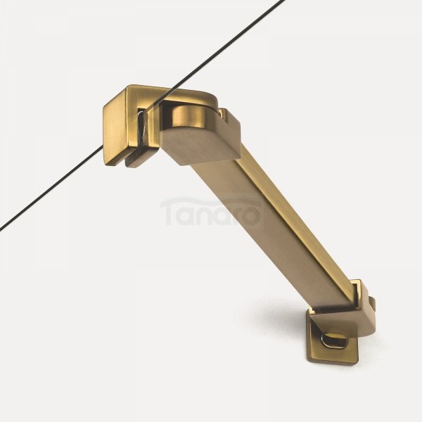 NEW TRENDY Drzwi wnękowe NEW SOLEO GOLD BRUSHED 1D U 80x195 szkło czyste 6mm Active Shield 2.0 - z elementem stałym - wsp. równoległy D-0844A-WK