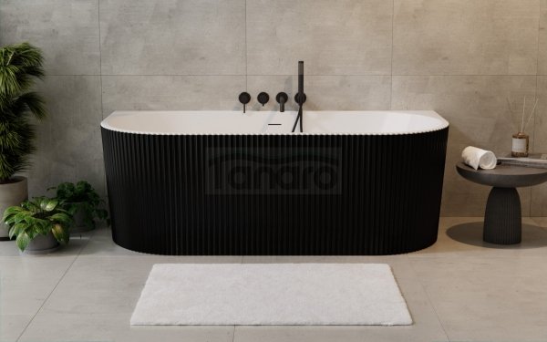 BESCO Wanna wolnostojąca Leya B&amp;W 170x78 + maskownica odpływu czarna #WASB-170LCZ