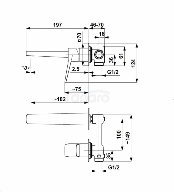 ARMATURA KRAKÓW KFA Bateria umywalkowa podtynkowa MALAGA GUN METAL GREY 4529-810-61