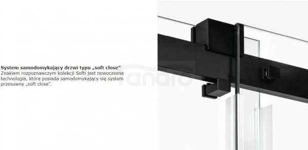 NEW TRENDY Kabina prysznicowa SOFTI BLACK 100x90x200 EXK-3966