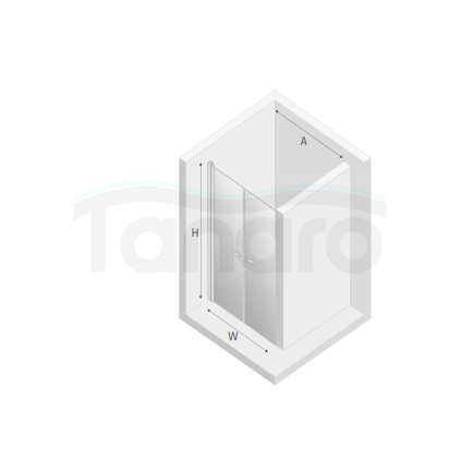 NEW TRENDY Drzwi wnękowe NEW SOLEO COPPER BRUSHED 2D U 130x195 szkło czyste 6mm Active Shield - wahadłowe D-0548A 