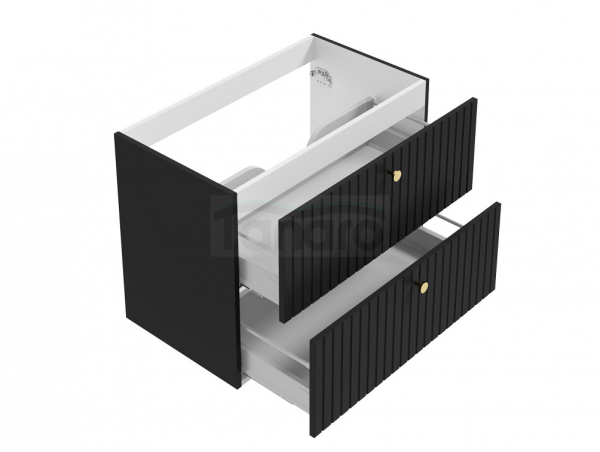 DEFTRANS szafka pod umywalkę z dwiema szufladami 80x60 Fuego D80 czarny mat 001-D-08012