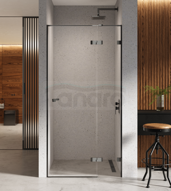 NEW TRENDY Drzwi wnękowe Eventa Black Chrome, drzwi pojedyncze 100x200 EXK-6131 LEWE