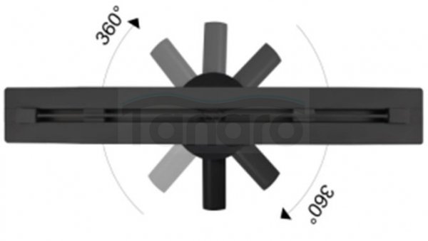 AQUALine - Odpływ liniowy podłogowy SLIM INVISIBLE CZARNY/BLACK Obrotowy syfon ROZMIARY 50-120cm RSP01BK
