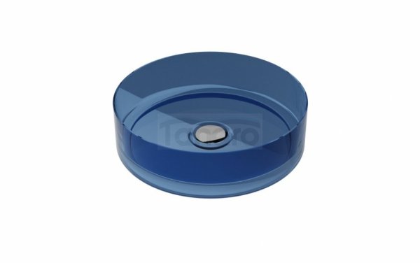BESCO Umywalka nablatowa Enya Blue Wave + syfon chrom #UME-36-BWC