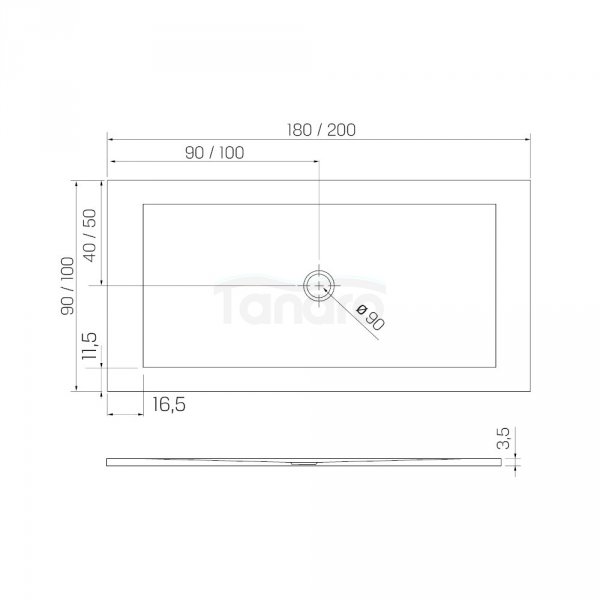 NEW TRENDY Brodzik prostokątny 90x80x3,5 konglomerat NEX biały B-0456