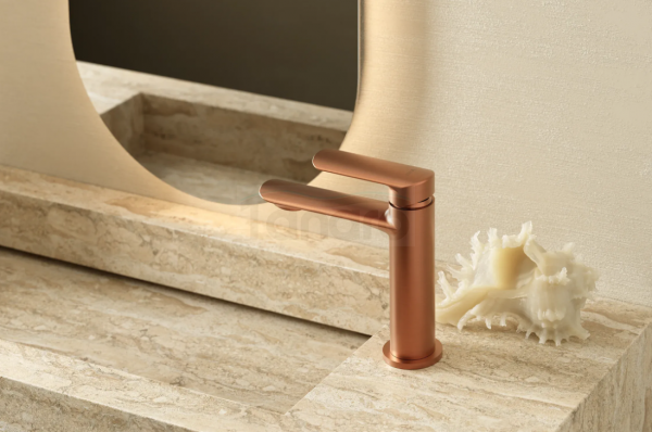 VEDO Bateria umywalkowa miedź szczotkowana VBA5001/C/SM - z korkiem typu klik-klak