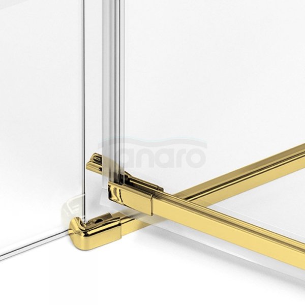 NEW TRENDY Kabina prysznicowa drzwi podwójne uchylne AVEXA GOLD BRUSHED 120x100x200 EXK-1790