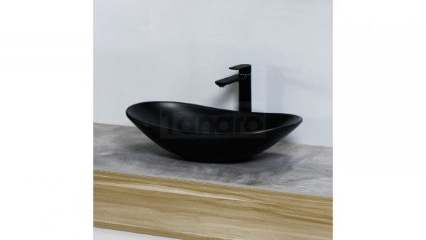 REA - Umywalka ceramiczna ROYAL 60 CZARNA/BLACK MAT