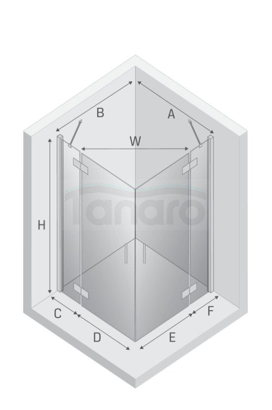 NEW TRENDY Kabina NESTA chrom 2D prostokątna  100x110x200 czyste 6mm Active Shield 2.0 K-3669
