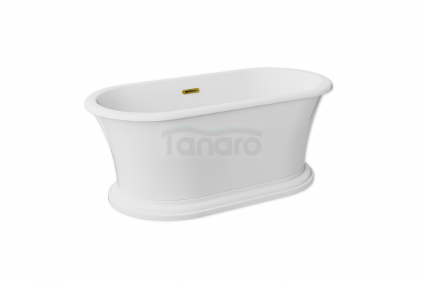 BESCO Wanna wolnostojąca Ziva 160x75 + klik-klak z przelewem szczelinowym czarny matt #WWA-160-ZSB