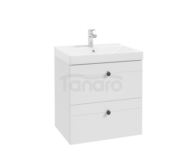 DEFTRANS szafka pod umywalkę z dwiema szufladami 60x60 Mo-re D60 biały mat 291-D-06001