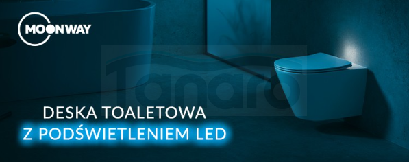 CERSANIT SET C821: MISKA ZAWIESZANA CITY PRO OVAL CERSANIT VORTEX Z DESKĄ DUROPLASTOWĄ MOONWAY SPOT SLIM PODŚWIETLANĄ LED S4004-137