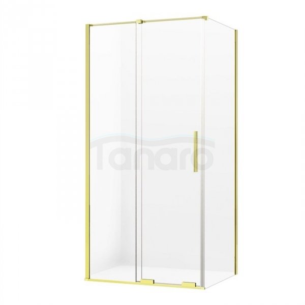 NEW TRENDY kabina prysznicowa narożna prostokątna Smart Light Gold złota 100x110 cm EXK-4231