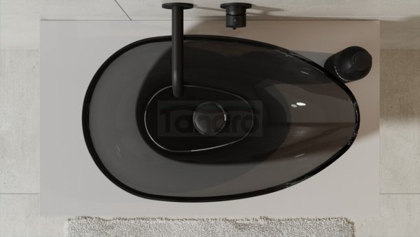 BESCO Umywalka nablatowa Neya Carbon Grey + maskownica biała #UMN-60-CGW