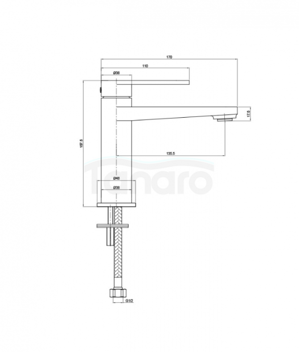 LAVITA Bateria umywalkowa Cetus Matt Black 