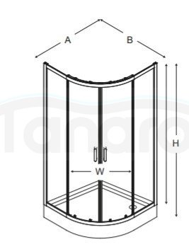 NEW TRENDY- Kabina SUFIA półokrągła z brodzikiem i syfonem 5mm 90x90 ZS-0002