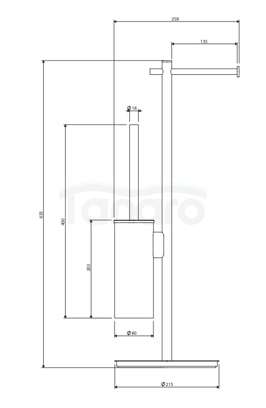 OMNIRES Stojak na papier i szczotkę toaletową MODERN PROJECT chrom MP60810CR
