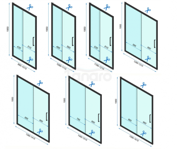REA - Kabina Prysznicowa Przyścienna RAPID SLIDE GOLD/ZŁOTA drzwi 110 + ścianka 80 x2 + ramię x2
