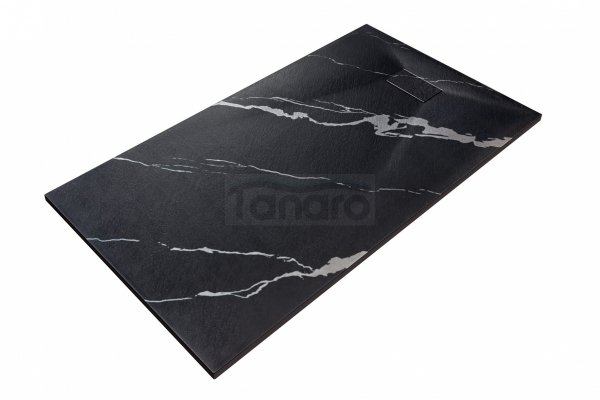 BESCO Brodzik prostokątny 160x90 Vexo Marble Black 160 VMB-160-90-P