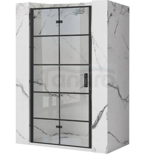 REA Drzwi wnękowe prysznicowe składane MOLIER BLACK 100cm + listwa magnetyczna 