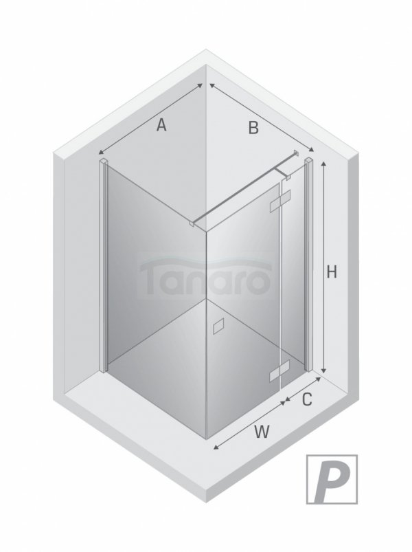 NEW TRENDY Kabina prysznicowa REFLEXA BLACK 1D prostokątna P 80x70x200 szkło czyste 6mm Active Shield 2.0 EXK-4913