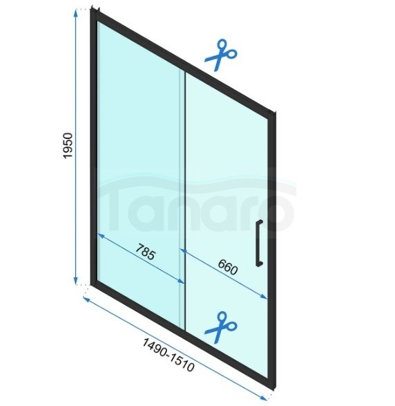 REA - Kabina Prysznicowa Przyścienna RAPID SLIDE Chrom  /drzwi 150 + ścianka 90 x2 + ramię x2/