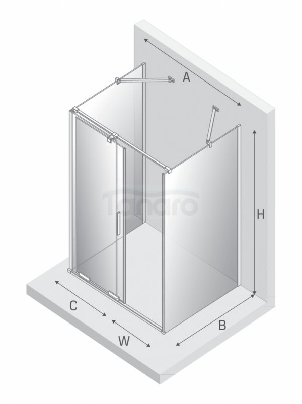 NEW TRENDY Kabina prysznicowa SMART 1D prostokątna przyścienna U 120x80x200 szkło czyste 8mm Active Shield 2.0  EXK-4076	