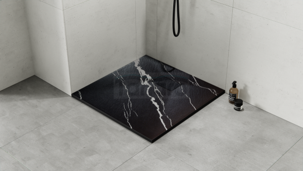 BESCO Brodzik 90x90 Vexo Marble Black 90 VMB-90-90-K