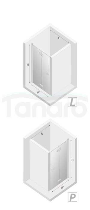 NEW TRENDY Drzwi wnękowe NEW SOLEO COPPER BRUSHED 1D L 70x195 szkło czyste 6mm Active Shield - składane D-0499A