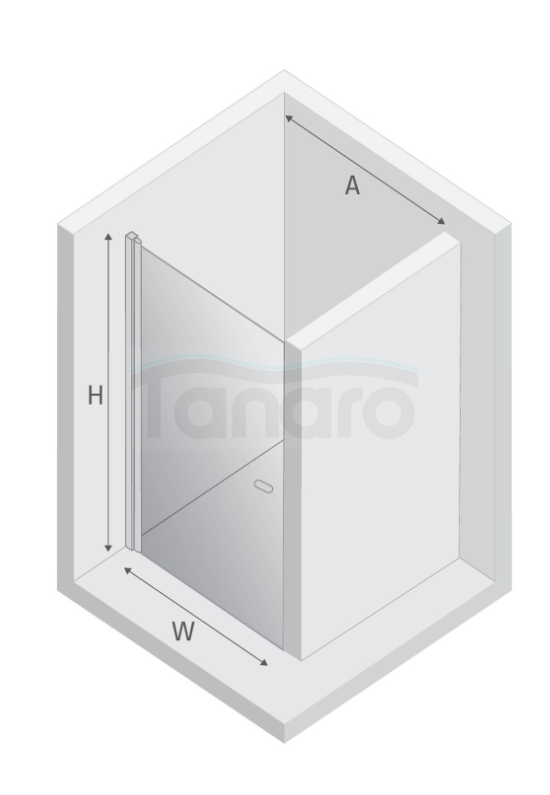 NEW TRENDY Drzwi wnękowe New Soleo Gunmetal Brushed 70x195, wahadłowe, pojedyncze D-0528A