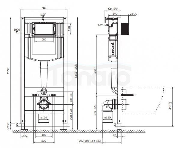 CERSANIT - Set C34 - stelaż podtynkowy AQUA 50 MECH QF + miska zawieszana MILLE PLUS CleanOn + deska duroplastowa SLIM antybakteryjna, wolnoopadająca, z funkcją łatwego wypinania  S701-813