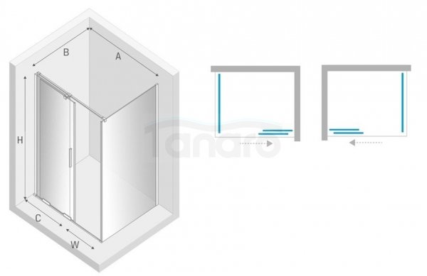 NEW TRENDY kabina prysznicowa narożna prostokątna Smart Light Gold złota 120x90 cm EXK-4239