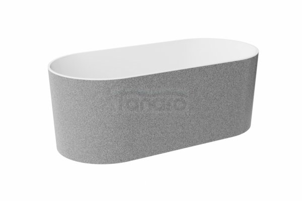 BESCO Wanna wolnostojąca Lova Glam 160x74 srebrna + klik-klak chrom #WWM-160LSKS
