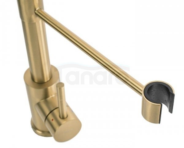 REA - Bateria Kuchenna COLIN Złota Szczotkowana z wyginaną wylewką