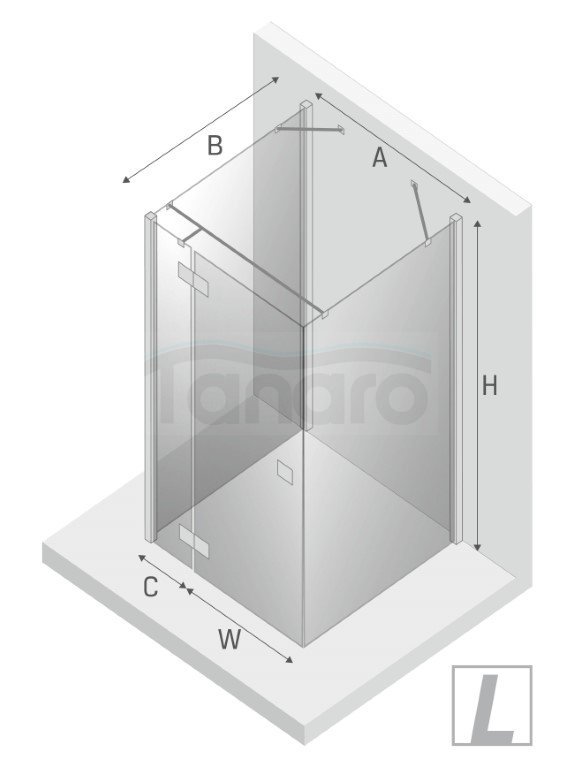 NEW TRENDY Kabina prysznicowa przyścienna drzwi uchylne REFLEXA BLACK 110x80x200 POLSKA PRODUKCJA  EXK-1381/EXK-1382