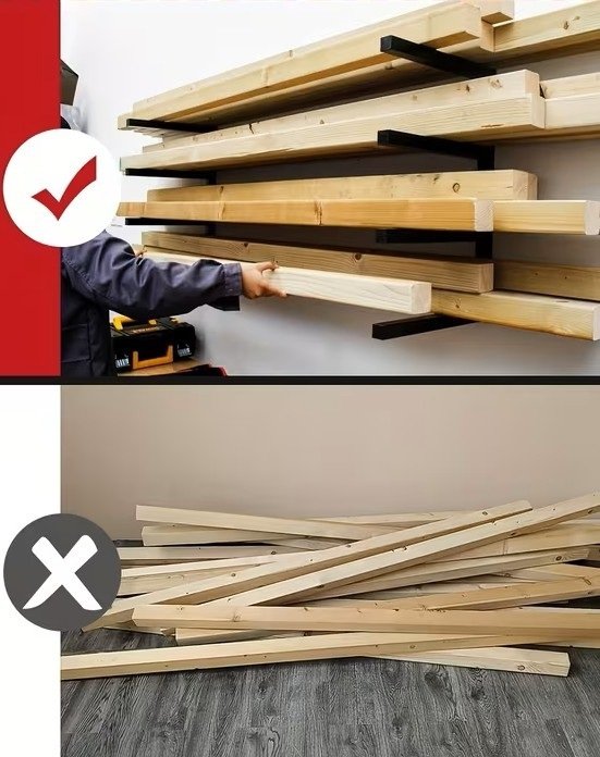 stalowy wieszak z półką do przechowywania desek MetalFab