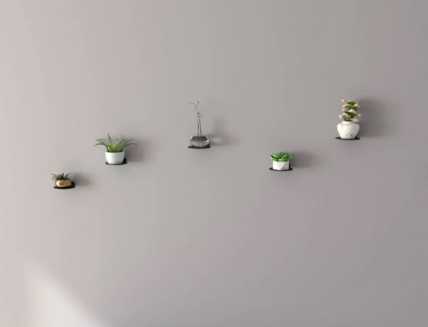 Kwietnik ścienny metalowy loft do ściany podstawka na kwiaty okrągły MetalFab