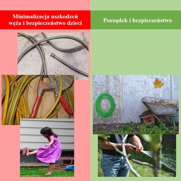 ✅ Wieszak na wąż ogrodowy, kable – solidny uchwyt ze stali 