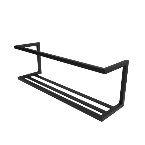 Wieszak w stylu loft na przedpokój z półką i wieszakami na ubrania  MetalFab