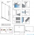 Radaway Furo SL Brushed GunMetal DWJ drzwi prysznicowe 120cm lewe szczotkowany grafit 10307622-92-01L/10110580-01-01