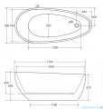 Besco Goya A-Line 170x80cm wanna wolnostojąca akrylowa + syfon chrom #WAS-170-G