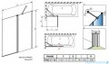 Radaway Nes Black Pnd II parawan nawannowy 110cm prawy czarny mat/szkło przejrzyste 10009110-54-01R