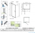 Radaway Nes Kdj II Brushed GunMetal kabina 80x90cm lewa szczotkowany grafit 10032080-92-01L/10039090-01-01